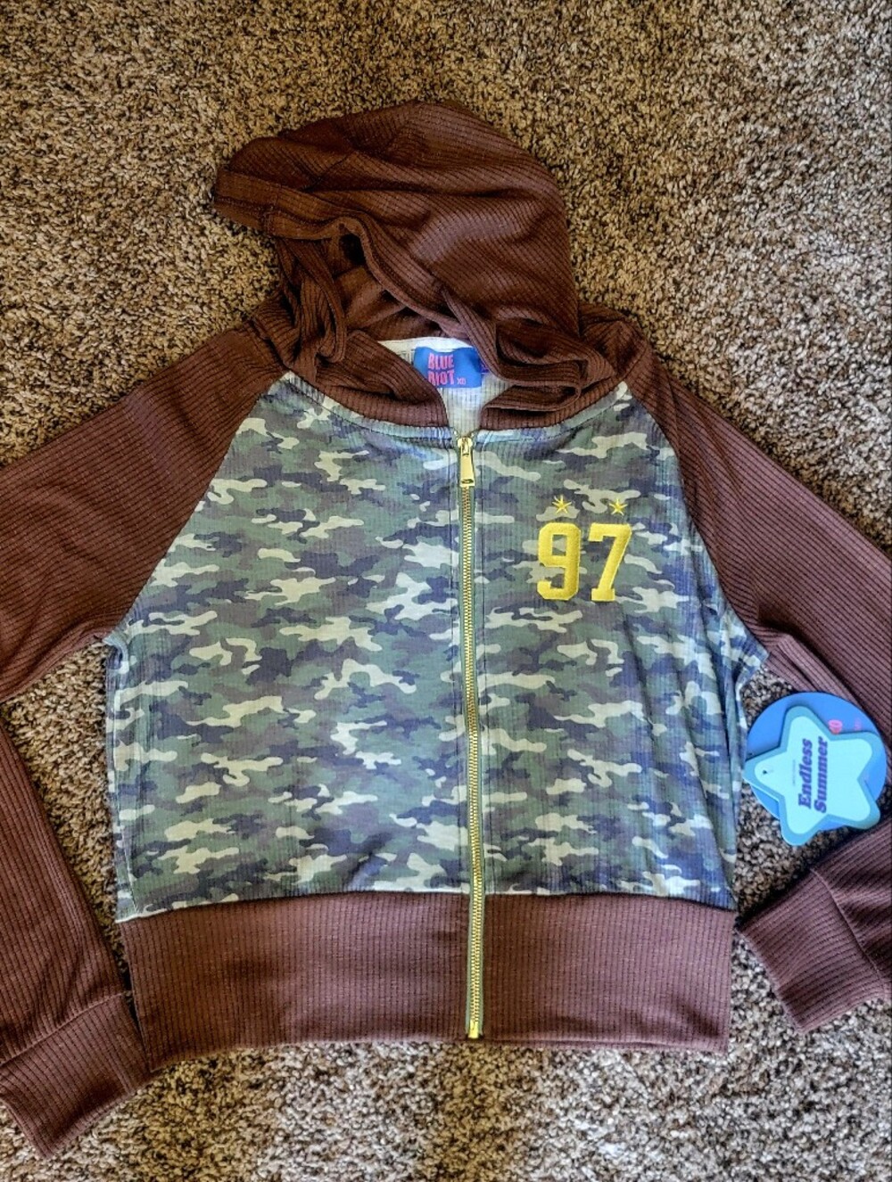 Camo Hoodie Juniors Lightweight New W Tag Xl